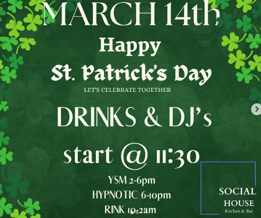 St. Patrick's Day event promo